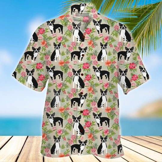 Boston Terrier Hawaiian Shirt  Unisex  Adult  Hw6049