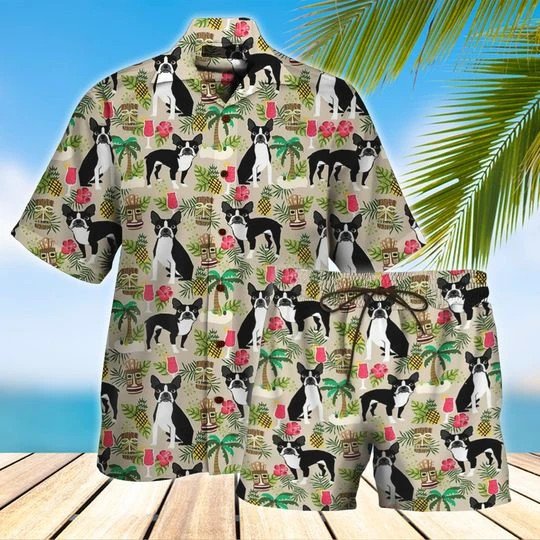 Boston Terrier Hawaiian Shirt Set Unisex Hs1084