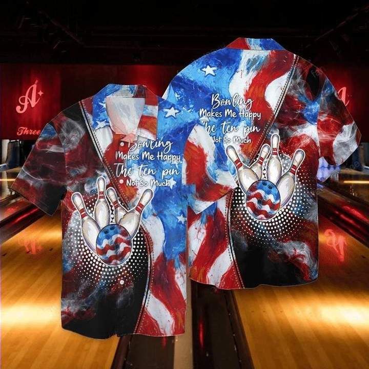Bowling Makes Me Happy Hawaiian Shirt  Unisex  Adult  Hw5389