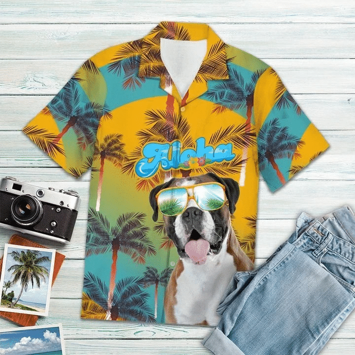 Boxer Dog Hawaiian Shirt  Unisex  Adult  Hw2047