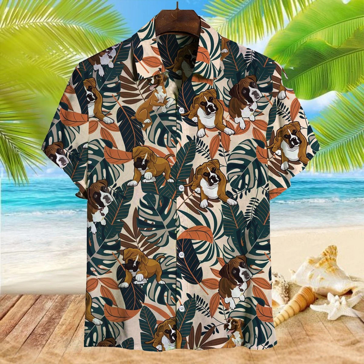 Boxer Hawaiian Shirt  Unisex  Adult  Hw5817