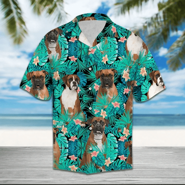 Boxer Tropical Hawaiian Shirt  Unisex  Adult  Hw5024