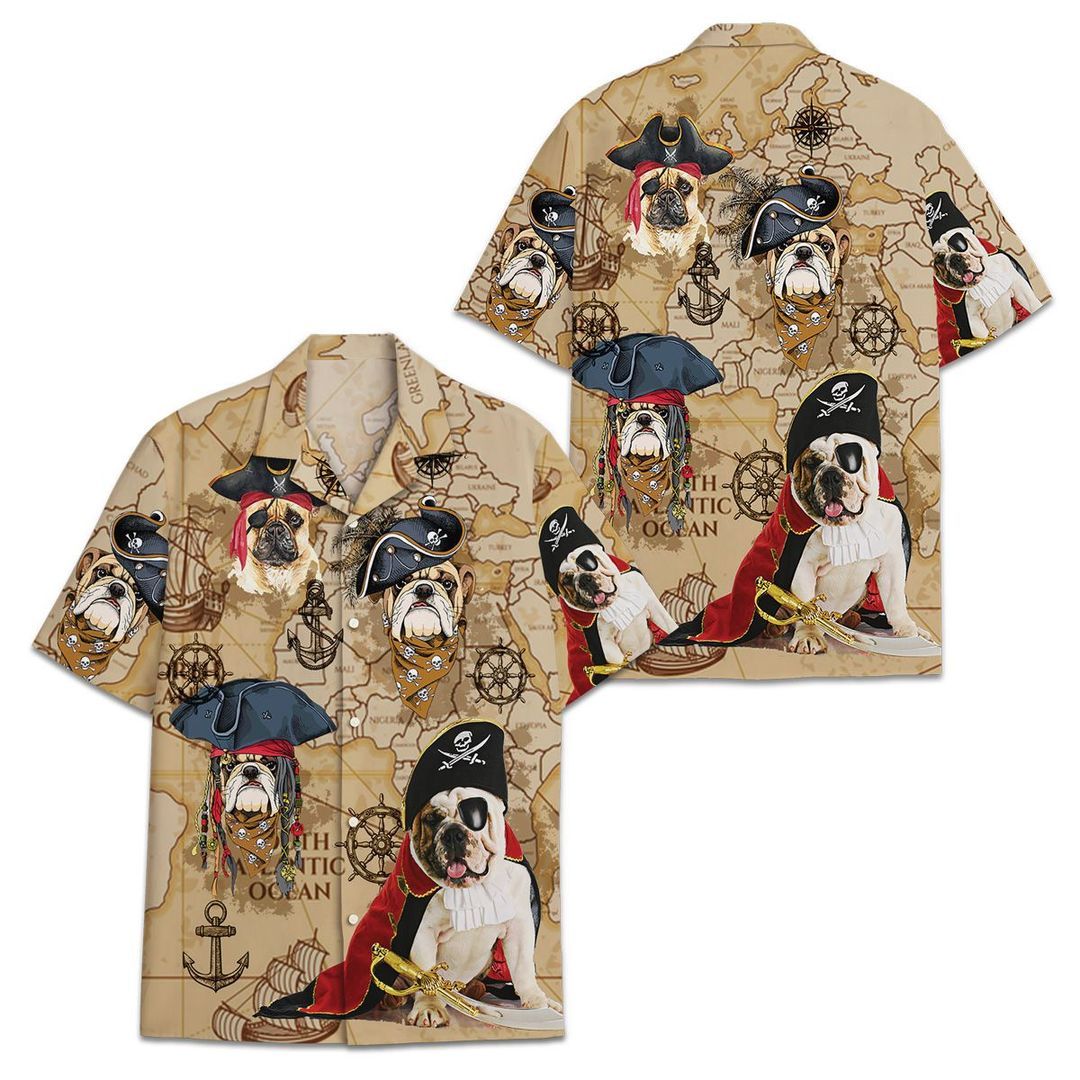 Bulldog Pirates Hawaiian Shirt  For Men _amp Women  Adult  Hw8645