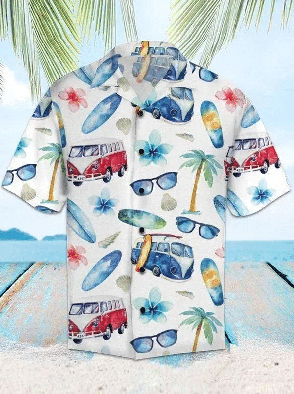 Bus Go To The Beach Hawaiian Shirt  Unisex  Adult  Hw5023