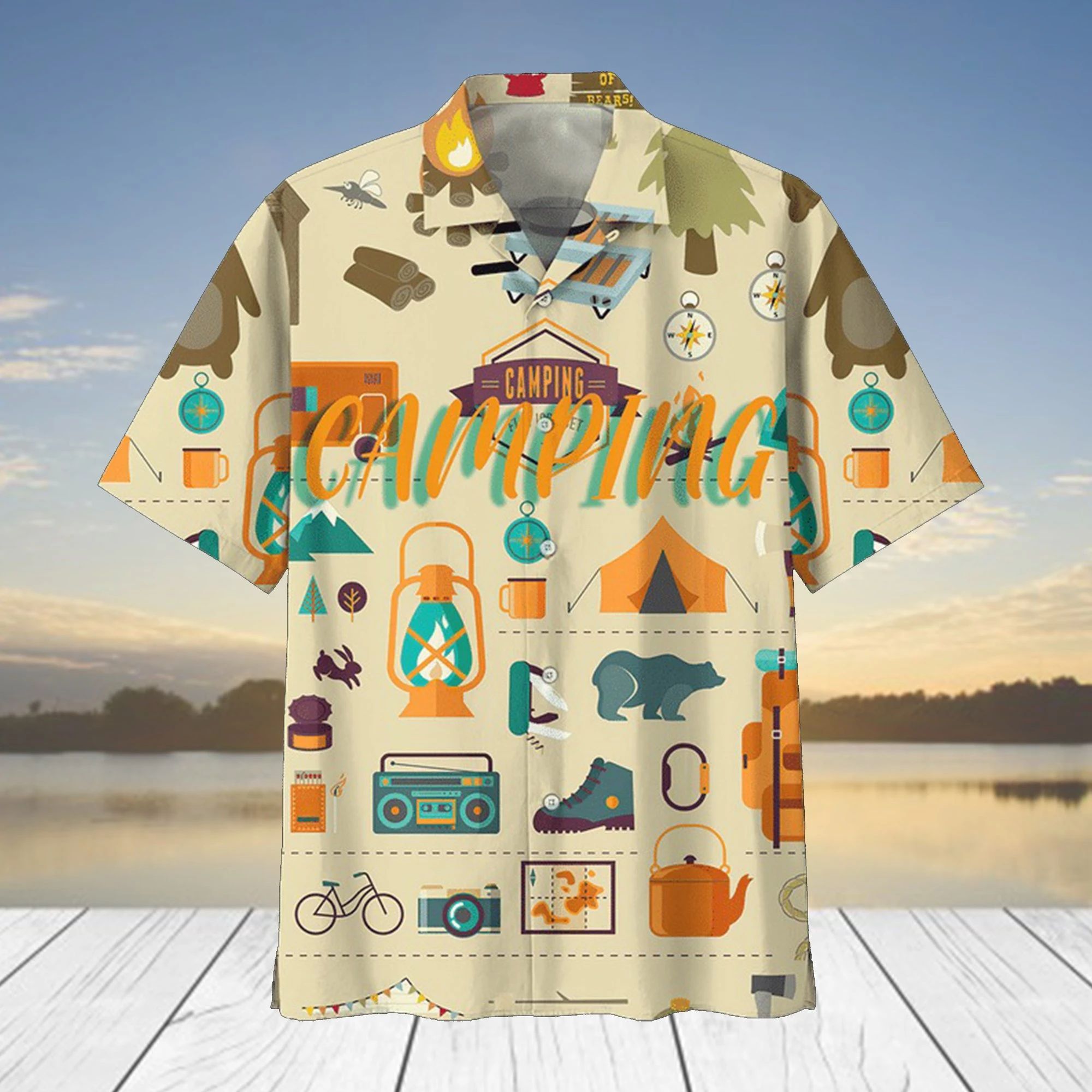 Camping Hawaiian Shirt  Unisex  Adult  Hw5996