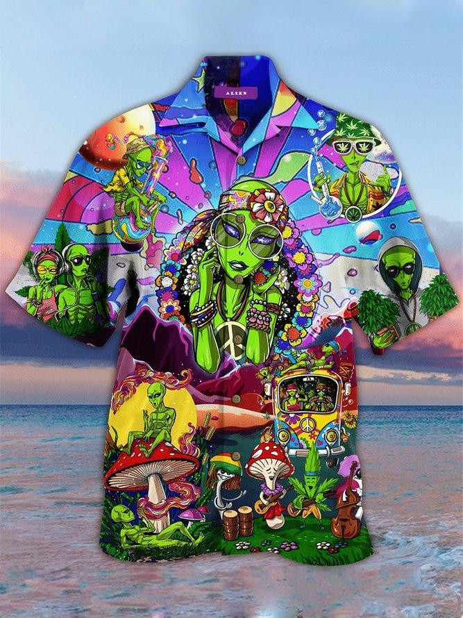 Casual Cotton Blend Hippie Hawaiian Shirt Unisex Adult Hw3728