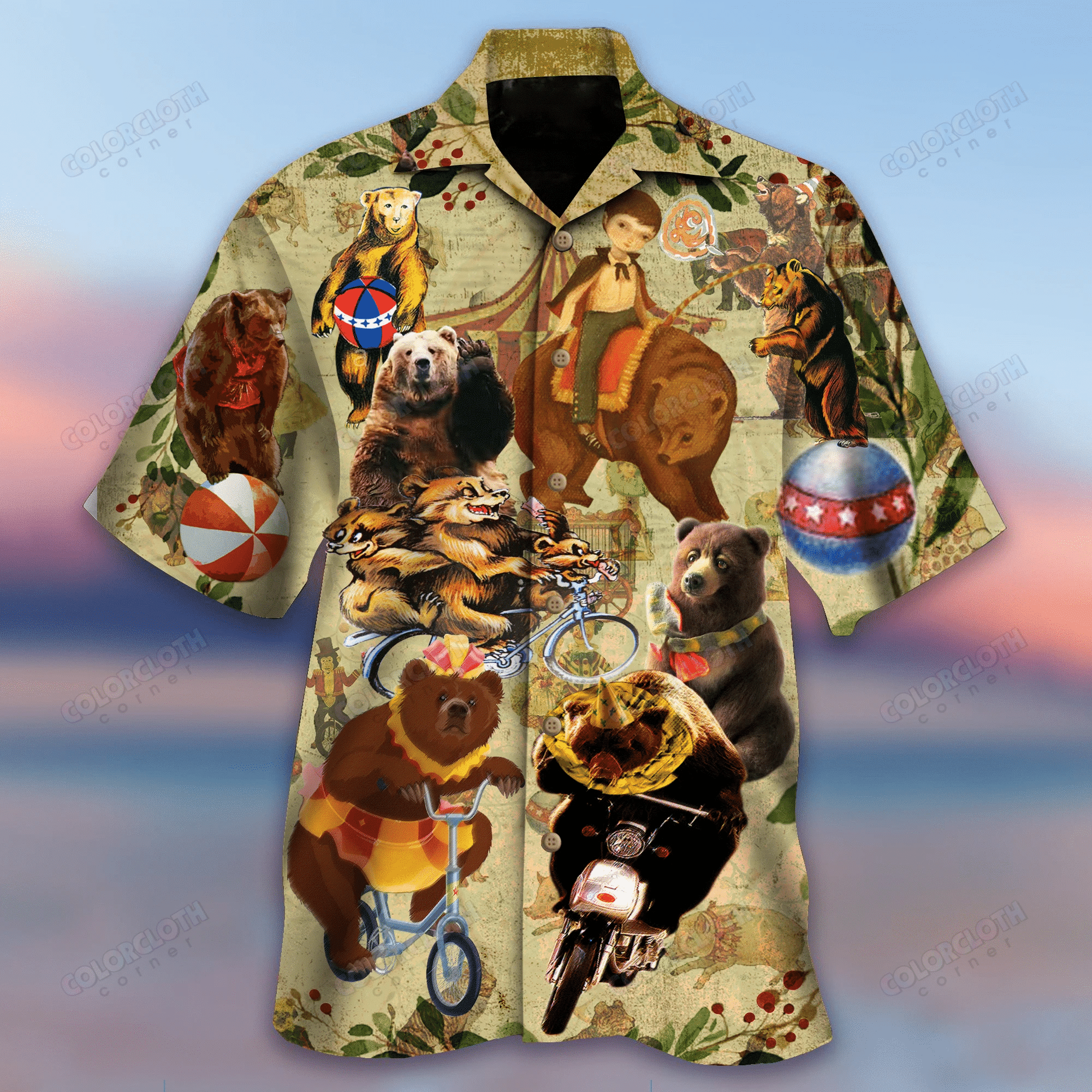 Circus Bears Unisex Hawaiian Shirt Ty007136-Re