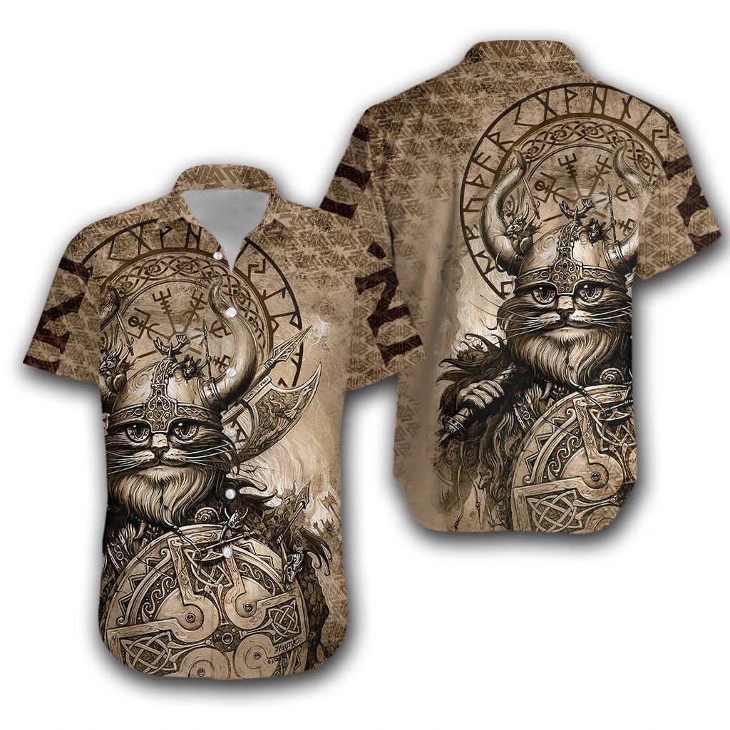 Classic Cat Viking Hawaiian Shirt Unisex Adult Hw3418