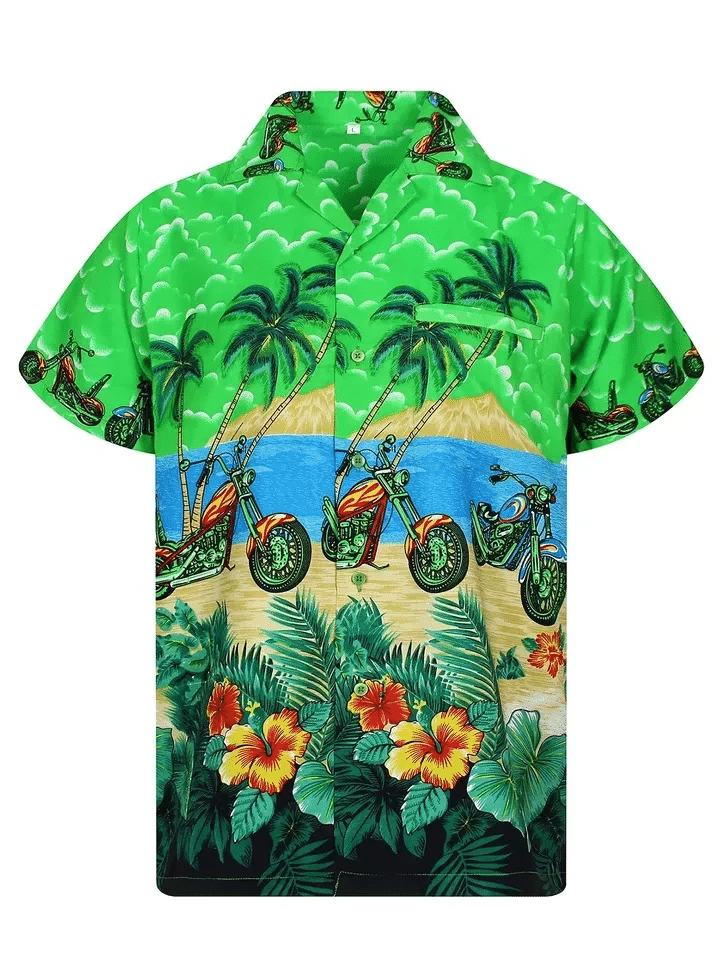 Coconut Tree And Motobike Hawaiian Shirt Unisex Adult Hw4305 Coconut Tree And Motobike Hawaiian Shirt Unisex Adult Hw4305