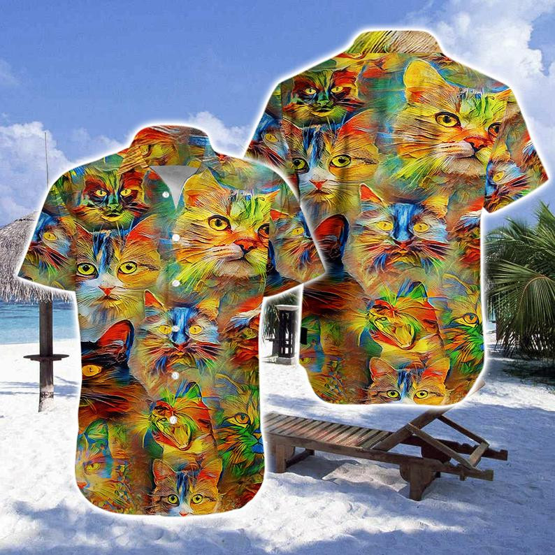 Colorful Cats Hawaiian Shirt Unisex Adult Hw4228