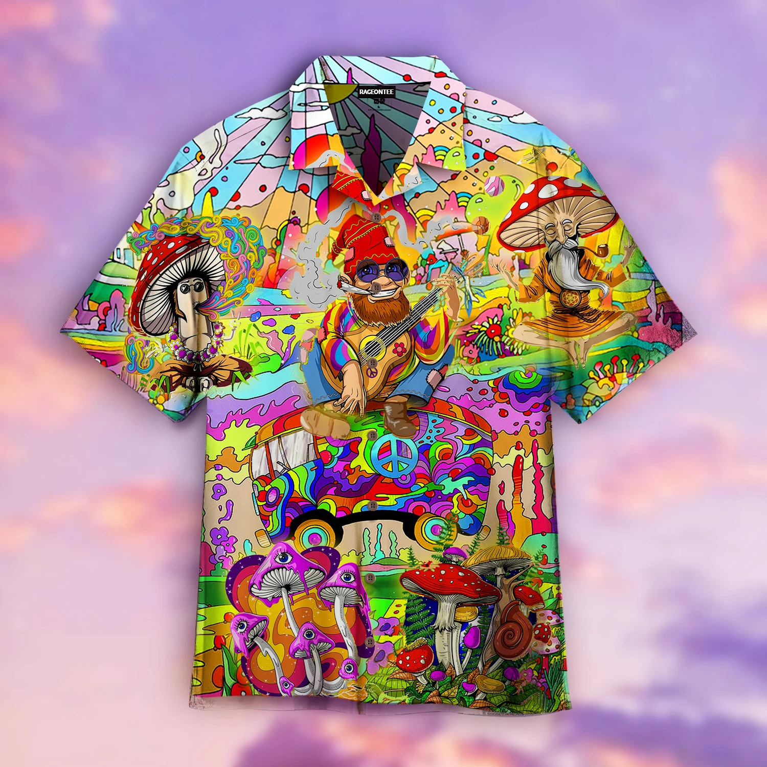 Colorful Hippie Hawaiian Shirt  Unisex  Adult  Hw4662
