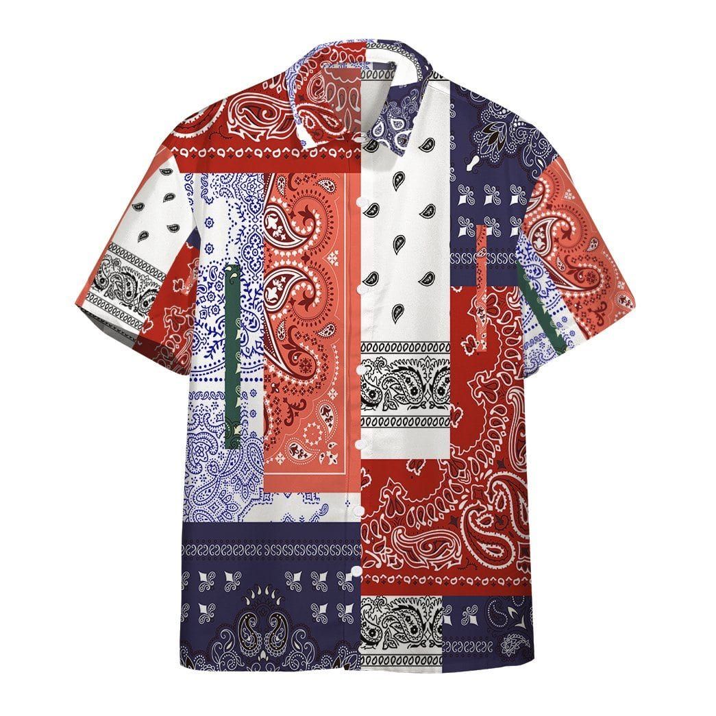 Colorful Paisley Pattern Hawaiian Aloha Shirts L