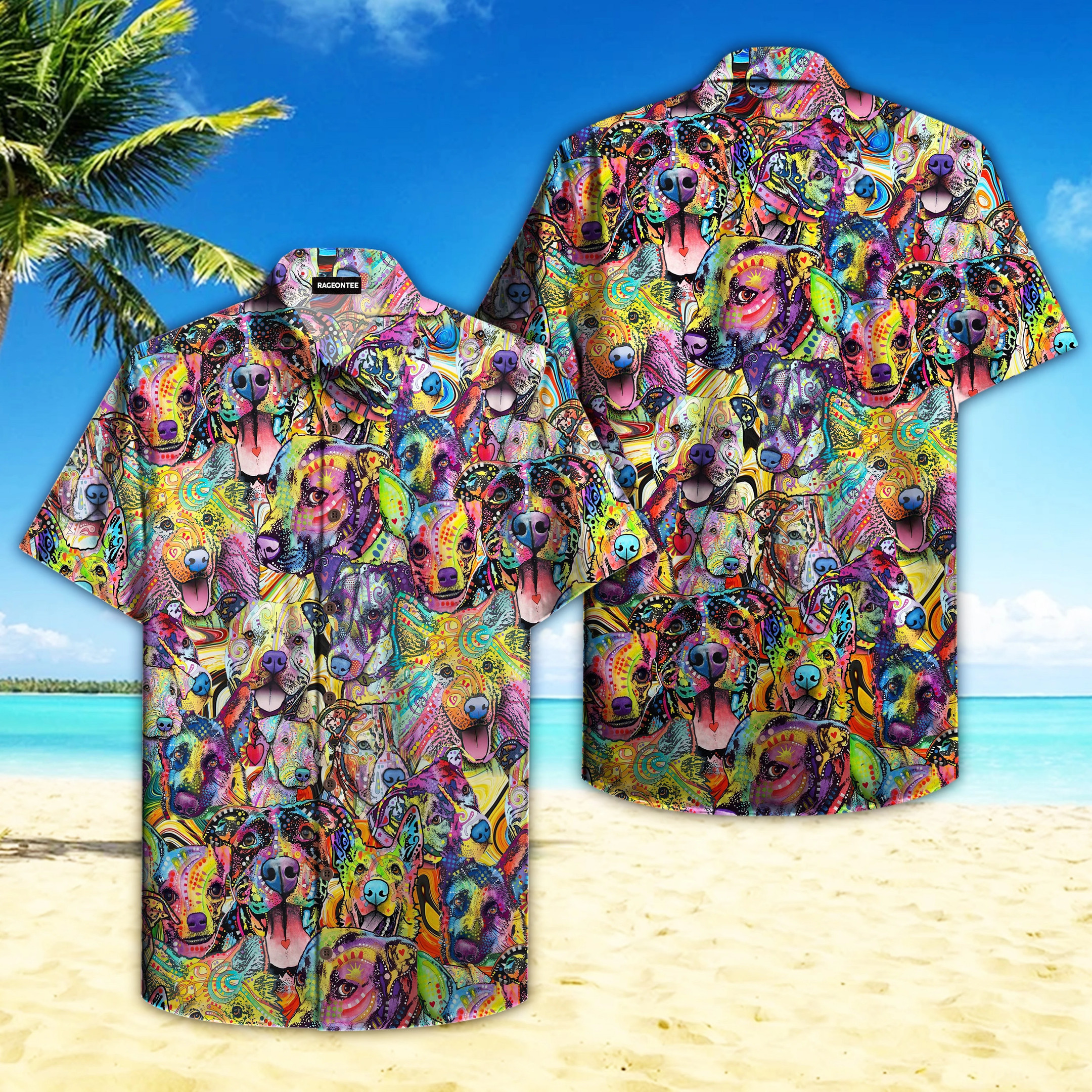 Colorful Variety Of Dogs Hawaiian Shirt  Unisex  Adult  Hw4679