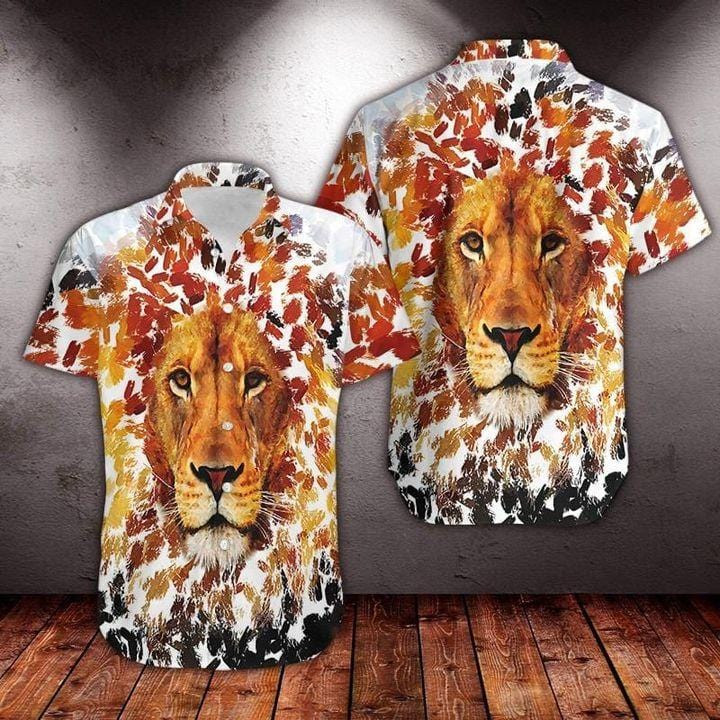Cool Lion Art Hawaiian Aloha Shirts Dh