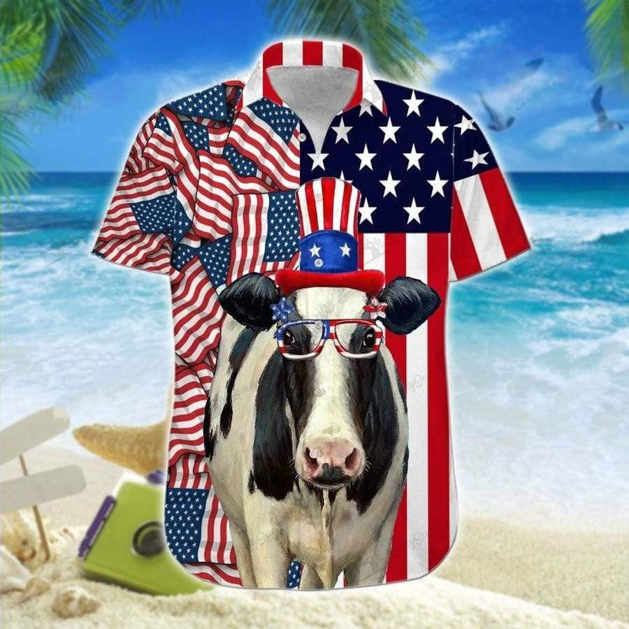 Cow 4Th Of July Hawaiian Shirt  Unisex  Adult  Hw5248