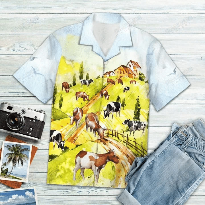 Cow On The Farm Hawaiian Shirt Tv336611