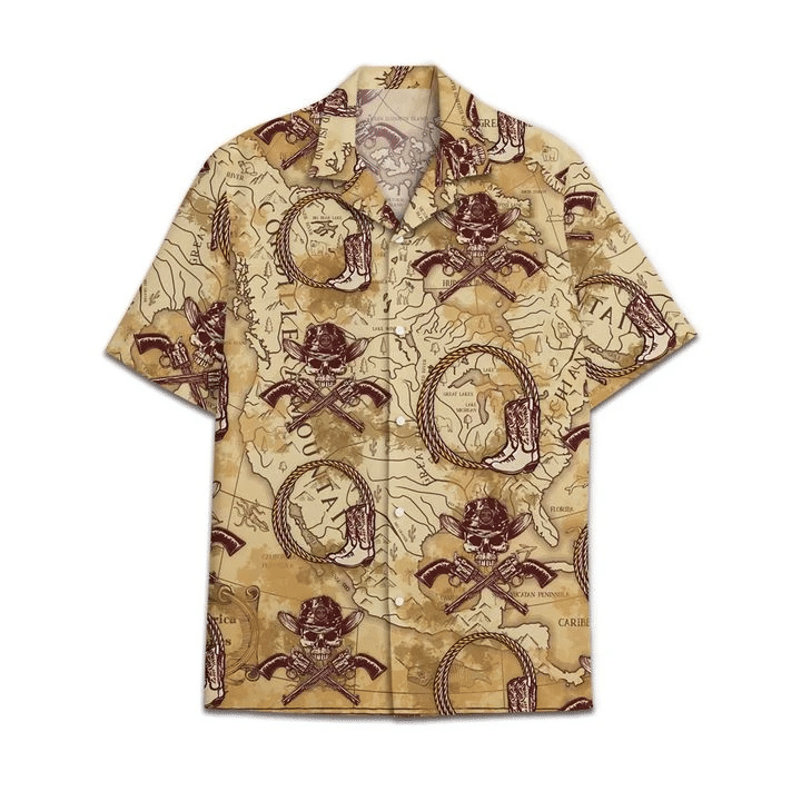 Cowboy Skull Hawaiian Shirt  Unisex  Adult  Hw5641