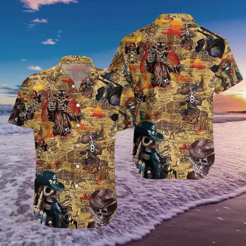 Cowboy Skull Unisex Hawaiian Shirt  Unisex  Adult  Hw2504