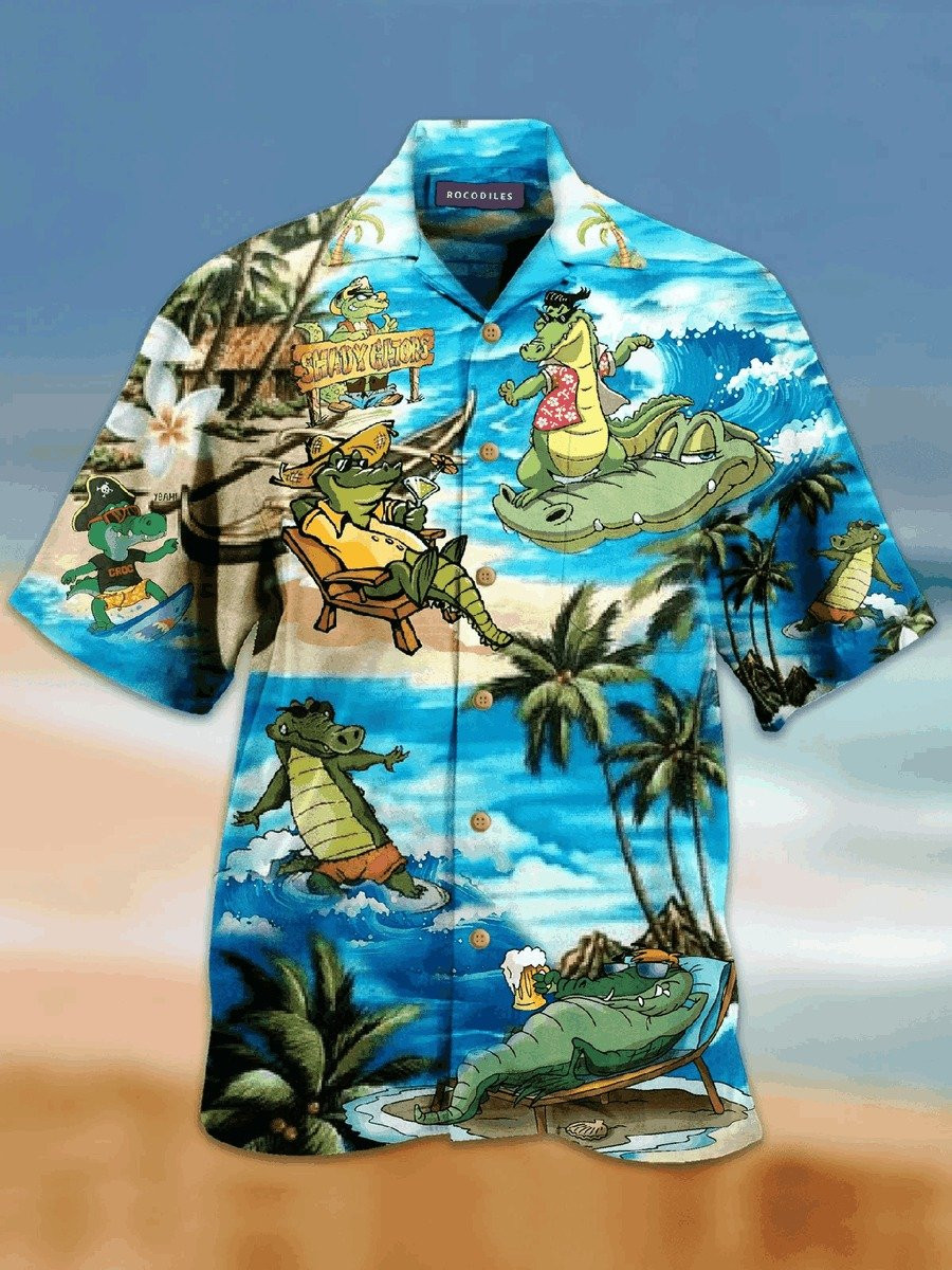 Crocodile Summer Hawaiian Shirt  Unisex  Adult  Hw2660