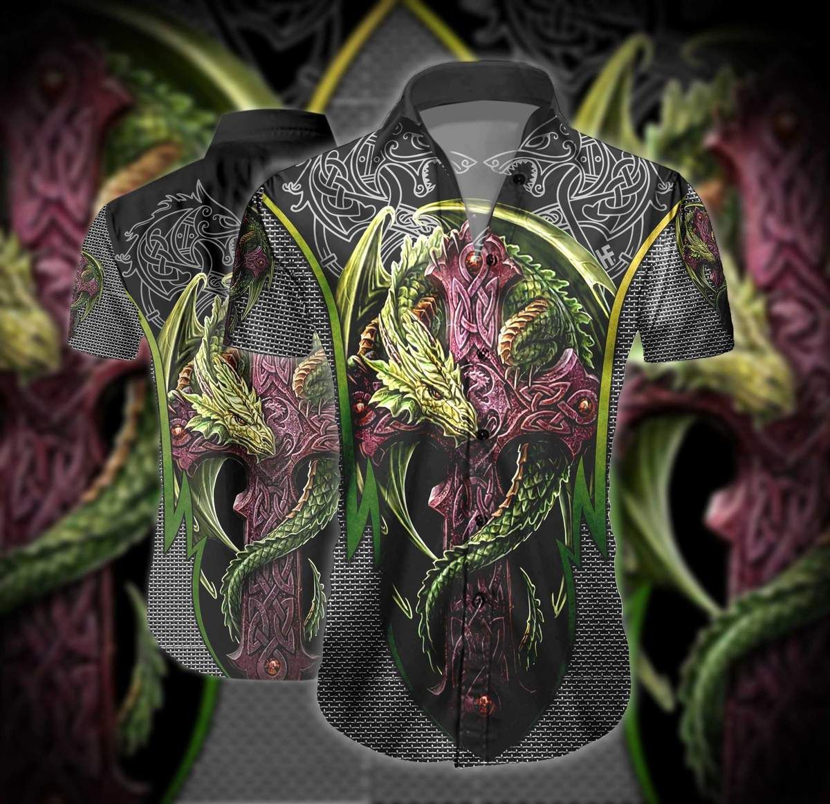 Cross Dragon Unisex Hawaiian Shirt Unisex Adult Hw2600