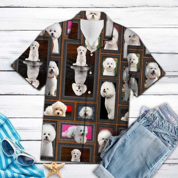 Cute Bichon Frise Hawaiian Shirt  Unisex  Adult  Hw5403