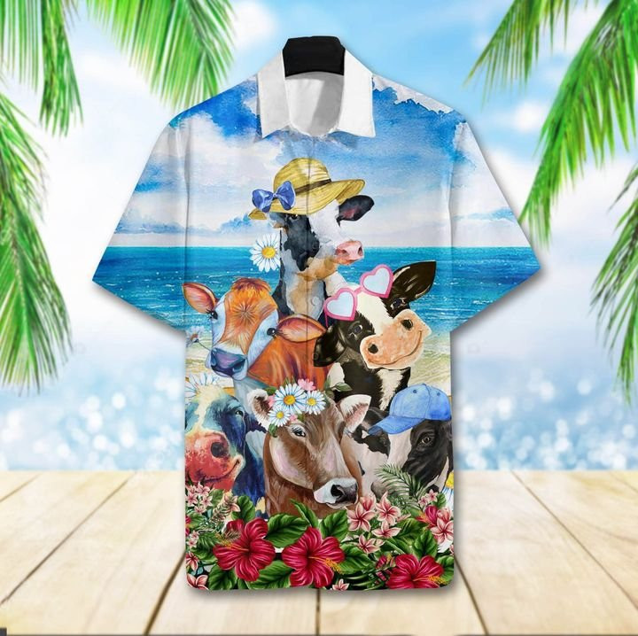 Cute Cows Hawaiian Shirt  Unisex  Adult  Hw4584