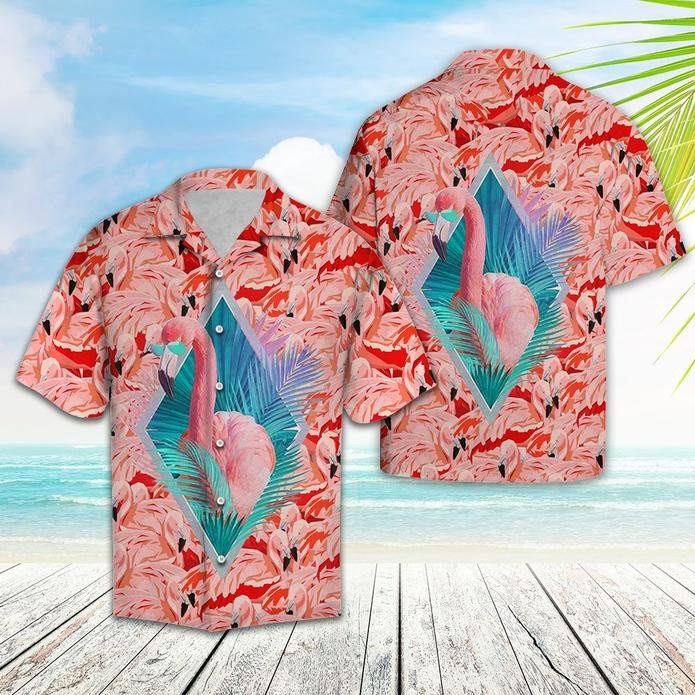 Cute Flamingo Hawaiian Shirt  Unisex  Adult  Hw5632