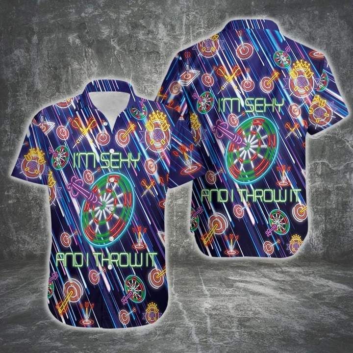 Darts Im Sexy And I Throw It Hawaiian Shirt  Unisex  Adult  Hw3830