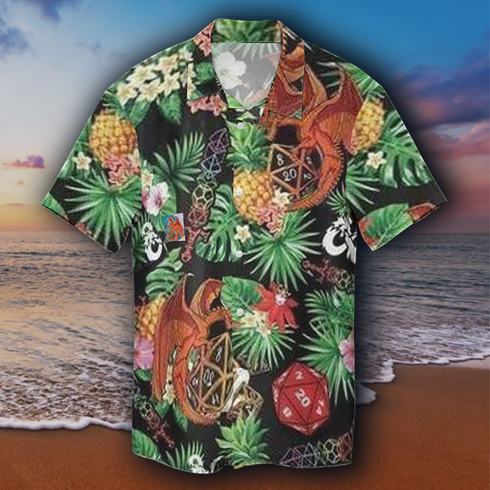 Dd Pineapple Hawaiian Shirt Tropical Dungeons And Dragons Dnd Hawaiian Shirt