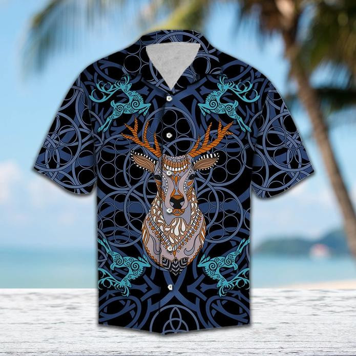Deer Blue Mandala Hawaiian Shirt  Unisex  Adult  Hw5897