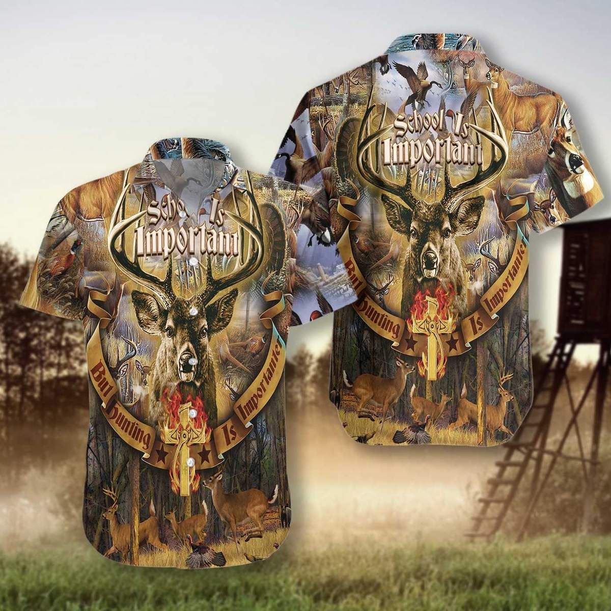 Deer Hunting Hawaiian Shirt  Unisex  Adult  Hw2611