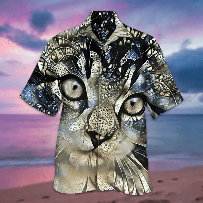 Diamond 3D Cat Hawaiian Shirt  Unisex  Adult  Hw3762