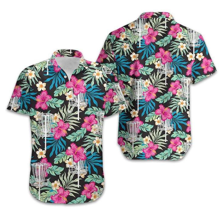 Disc Golf Hibiscus Hawaiian Shirt  Unisex  Adult  Hw6023