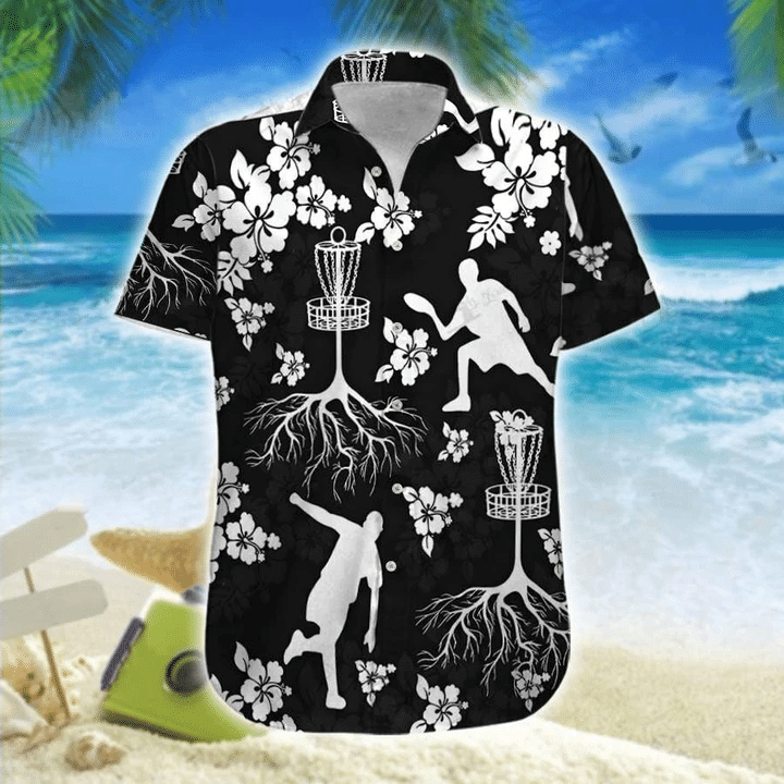 Disc Golf Tree Hibiscus Hawaiian Shirt  Unisex  Adult  Hw5094