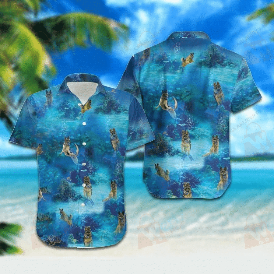 Diving German Shepherd Hawaiian Shirt  Unisex  Adult  Hw2135