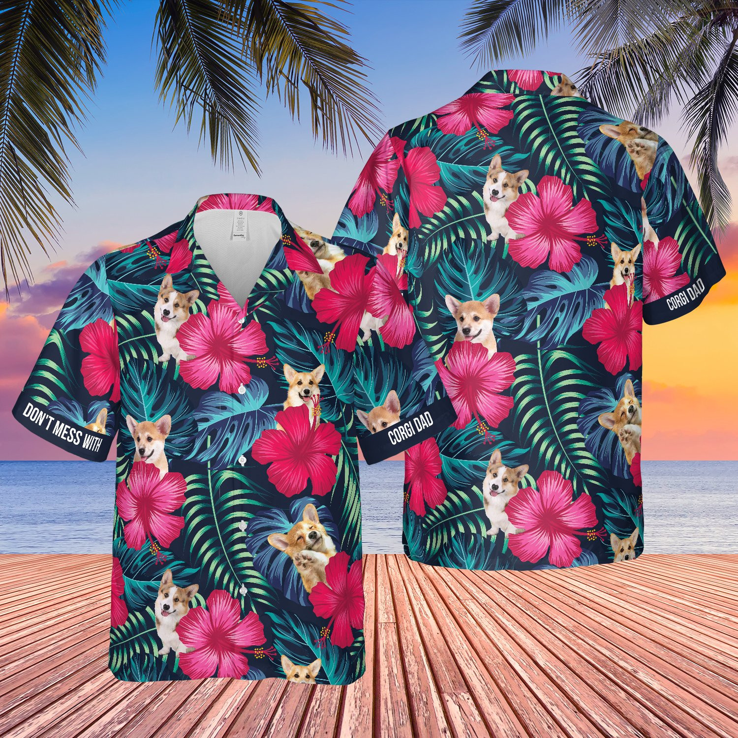 Dont Mess With Corgi Hawaiian Shirt  Unisex  Adult  Hw4425