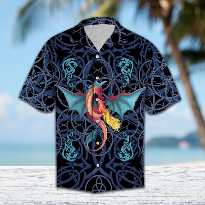 Dragon Blue Mandala Hawaiian Shirt  Unisex  Adult  Hw5866
