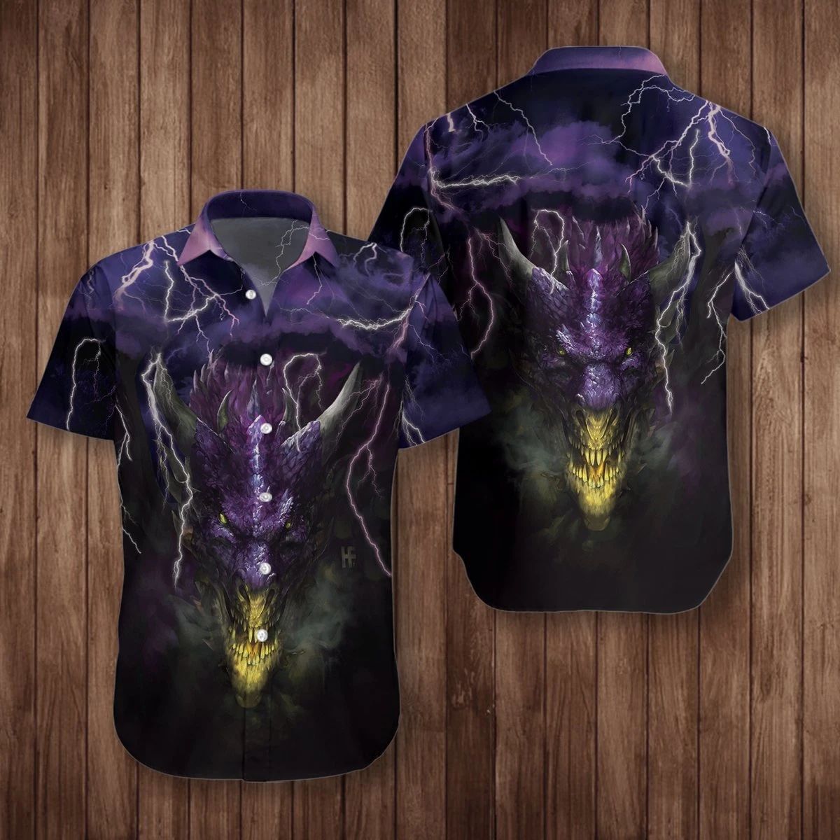 Dragon Head Lightning Hawaiian Shirt  Unisex  Adult  Hw2620