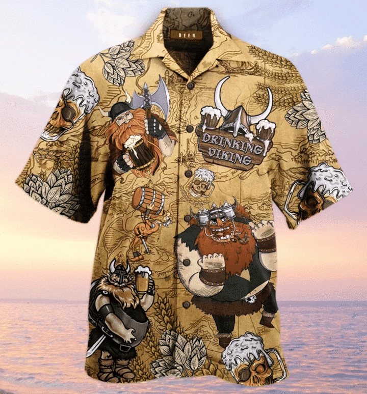 Drinking Beer Viking Hawaiian Shirt  Unisex  Adult  Hw1773