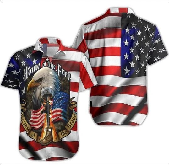 Eagle American Home Of The Free Hawaiian Shirt  Unisex  Adult  Hw6077
