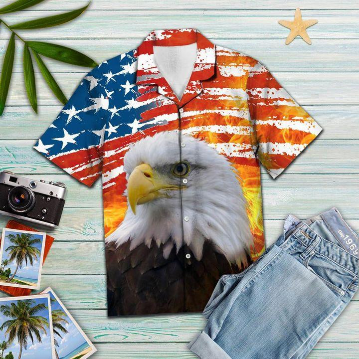 Eagle Usa Flag Hawaiian Shirt  Unisex  Adult  Hw1301
