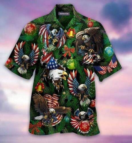 Eagles Patriotism Xmas Hawaiian Shirt  Unisex  Adult  Hw3458