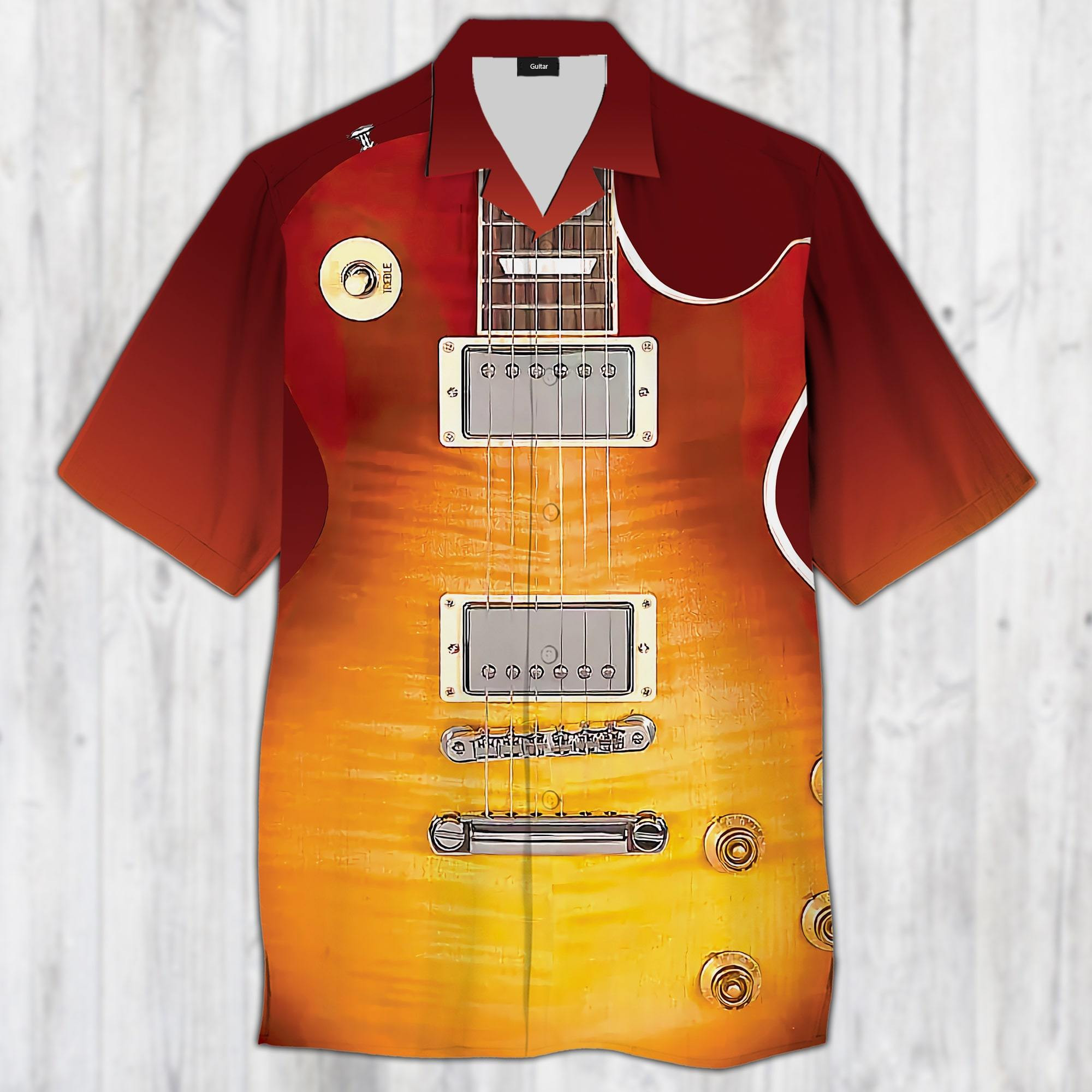 Electric Guitar Les Paul Hawaiian Shirt  Unisex  Adult  Hw3010