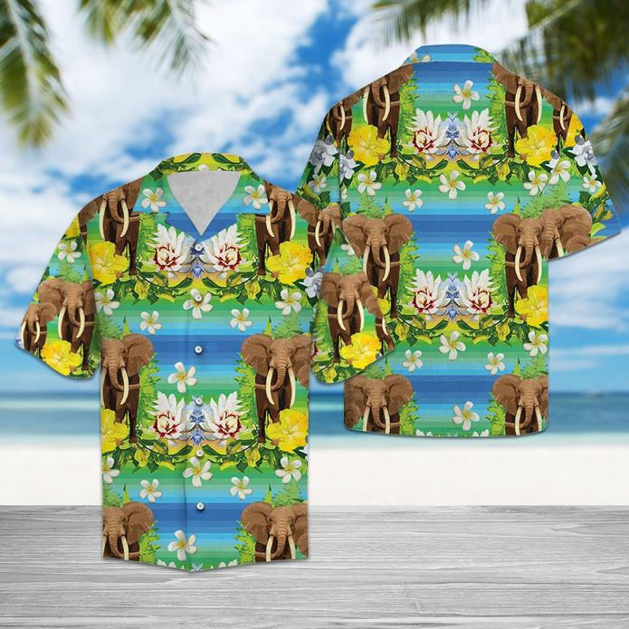 Elephant Tropical Flowers Hawaiian Shirt Unisex Adult Hw5499 Elephant Tropical Flowers Hawaiian Shirt Unisex Adult Hw5499