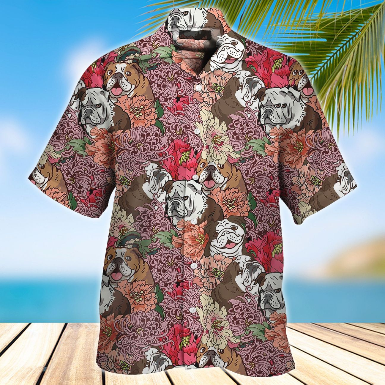 English Bulldog Hawaiian Shirt  For Men _amp Women  Adult  Hw8339