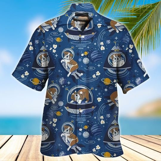 English Bulldog Hawaiian Shirt  Unisex  Adult  Hw6038