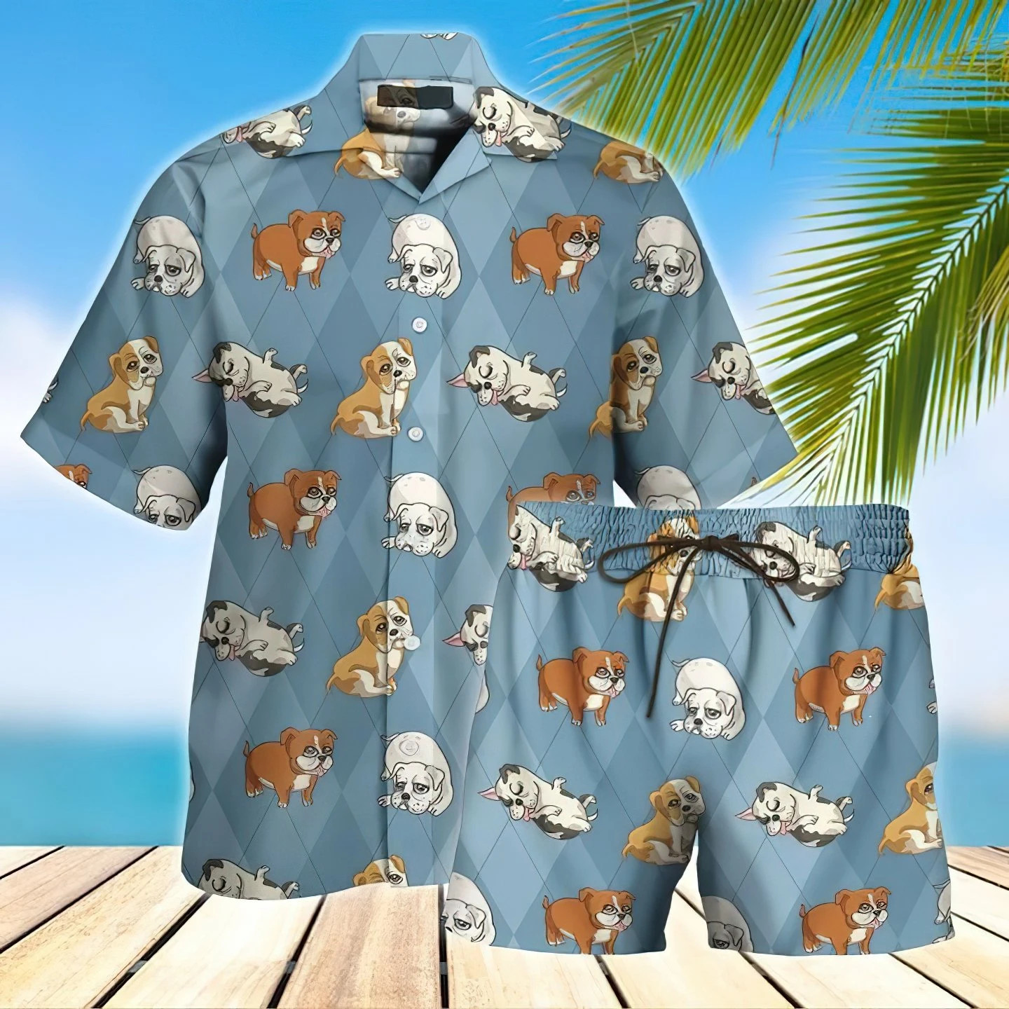 English Bulldog Hawaiian Shirt Set  Unisex  Hs1074
