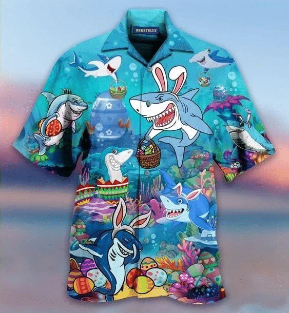Enjoy Easter With Sharks Hawaiian Shirt  Unisex  Adult  Hw3319