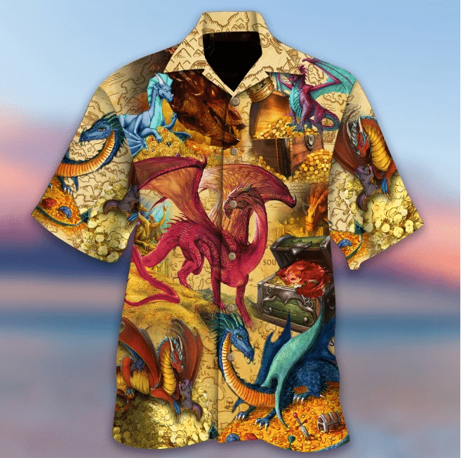 Every Treasure Is Guarded By Dragons Hawaiian Shirt  Unisex  Adult  Hw3937