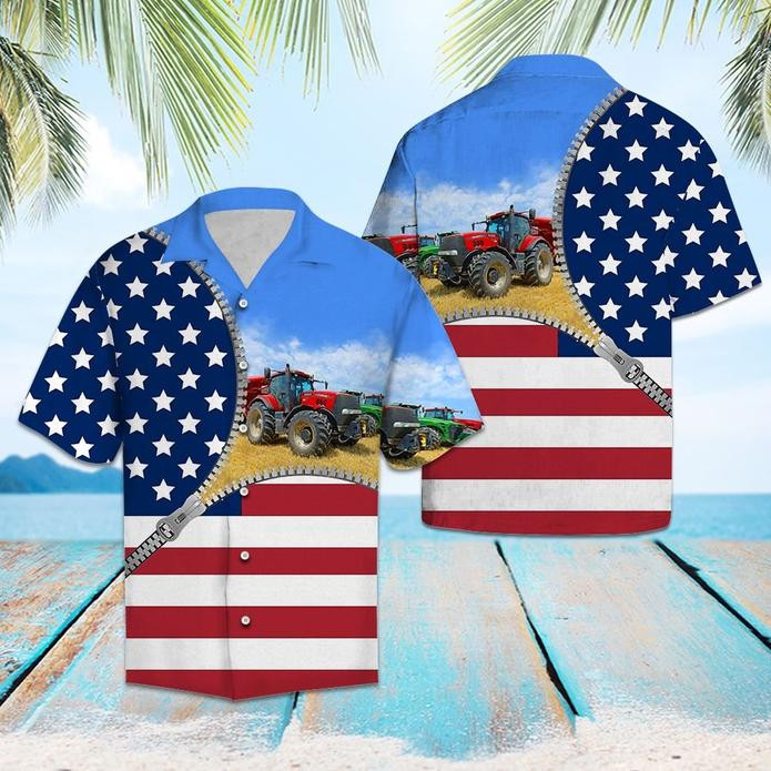 Farmer Usa Flag Hawaiian Shirt  Unisex  Adult  Hw5948